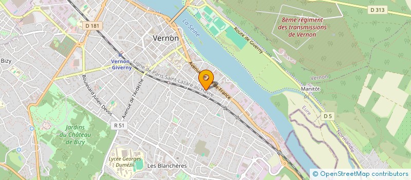 localisation de l'entreprise ASSOCIATION DANC'EURE  VERNON