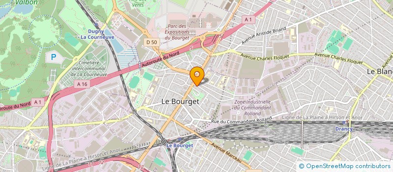 localisation de l'entreprise ASSOCIATION DE BIENFAISANCE MEDICALE POUR TOUS à LE BOURGET