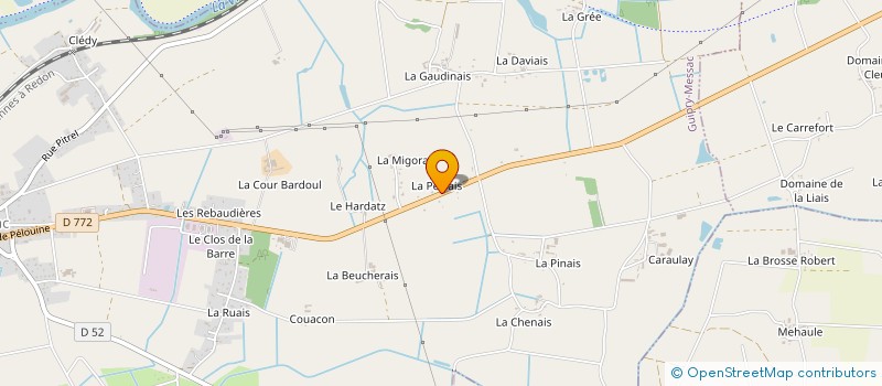 localisation de l'entreprise ASSOCIATION DE CHASSE COMMUNALE LA PERAIS MESSAC  GUIPRY-MESSAC