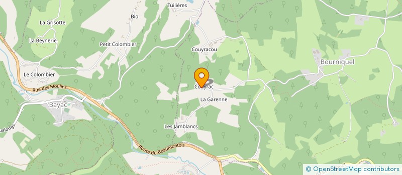 localisation de l'entreprise ASSOCIATION DE CHASSE DE BOURNIQUEL TROIS VILLAGES COUYRAC COUYRACOU JAMBLANC  BOURNIQUEL