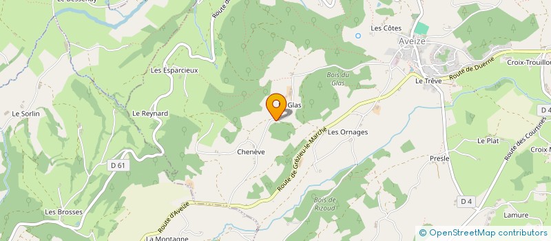 localisation de l'entreprise ASSOCIATION DE CHASSE DE L'ARGENTIERE  AVEIZE