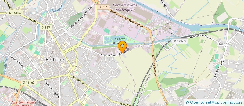 localisation de l'entreprise ASSOCIATION DE CHASSE DE LA FERME DU BOIS MULLET  BEUVRY