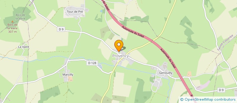 localisation de l'entreprise ASSOCIATION DE CHASSE DE PROVENCY  PROVENCY