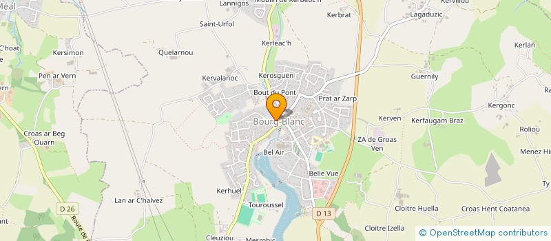 localisation de l'entreprise ASSOCIATION DE CHASSE DU DOMAINE PUBLIC MARITIME DU FINISTERE  BOURG-BLANC