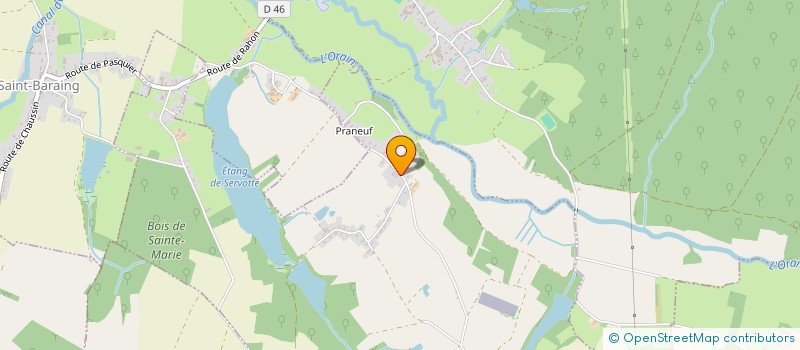 localisation de l'entreprise ASSOCIATION DE CHASSE PARTICULIERE LES ETANGS DU VAL D'ORAIN  BALAISEAUX