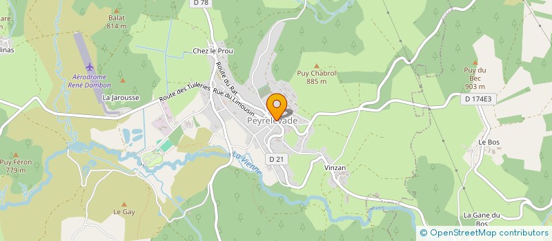 localisation de l'entreprise ASSOCIATION DE COMMERCANTS DE PEYRELEVADE  PEYRELEVADE