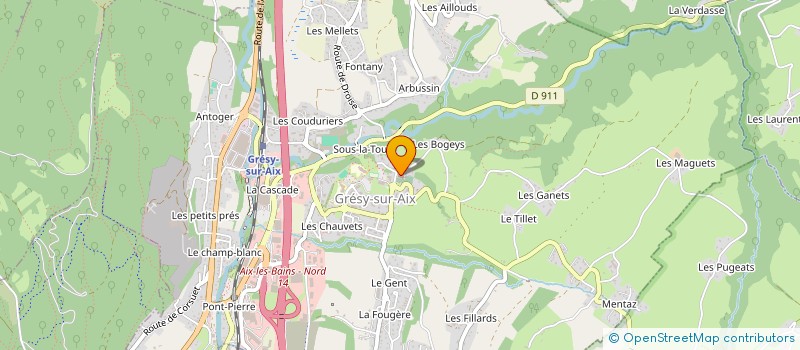 localisation de l'entreprise ASSOCIATION DE COMMUNES ENFANCE JEUNESSE  GRESY-SUR-AIX
