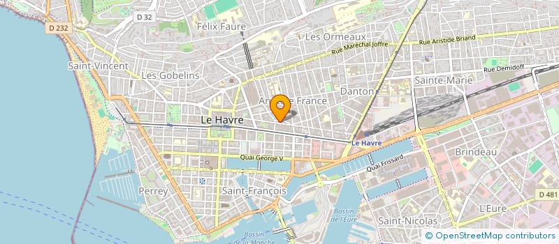 localisation de l'entreprise ASSOCIATION DE CONTRIBUTION A L'ETUDE ET LA RECHERCHE SUR LA MODELISATION ENTREE SORTIE INTERREGIONALE à LE HAVRE