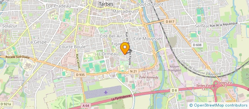 localisation de l'entreprise ASSOCIATION DE COOPERATION A DESTINATION DES MINEURS(ES) ET DES JEUNES ADULTES 65  TARBES