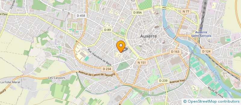 localisation de l'entreprise ASSOCIATION DE COOPERATION ET D'AIDE AUX MUSICIENS PROFESSIONNELS DE L'YONNE  AUXERRE