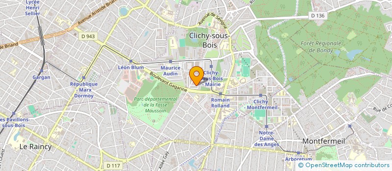 localisation de l'entreprise ASSOCIATION DE DEFENSE DE COPROPRIETAIRES ETOILE DU CHENE POINTU & CHENE POINTU 1 à CLICHY-SOUS-BOIS