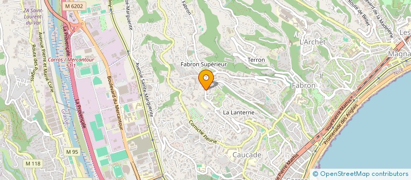 localisation de l'entreprise ASSOCIATION DE DEFENSE DE L ENVIRONNEMENT DU PLATEAU DE LA LANTERNE FABRON à NICE