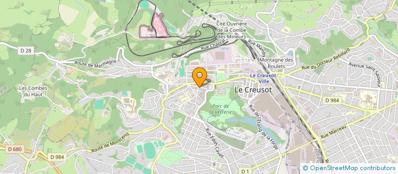 localisation de l'entreprise ASSOCIATION DE DEFENSE DE LA ROUTE CENTRE EUROPE ATLANTIQUE EN SAONE-ET-LOIRE  LE CREUSOT