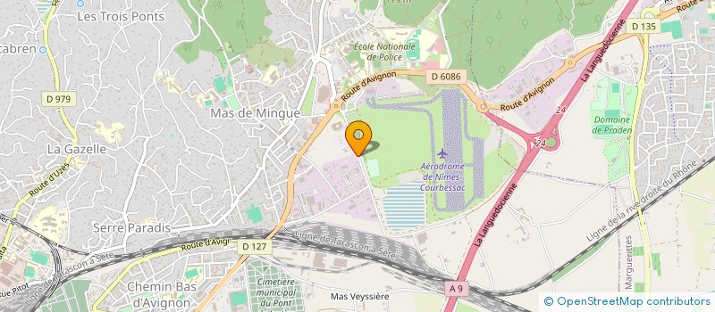 localisation de l'entreprise ASSOCIATION DE DEVELOPPEMENT DE L'AERODROME DE NIMES COURBESSAC (ADANC)  NIMES