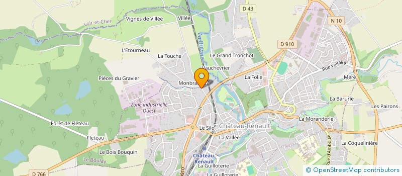 localisation de l'entreprise ASSOCIATION DE FOOTBALL DU CASTELRENAUDAIS  CHATEAU-RENAULT