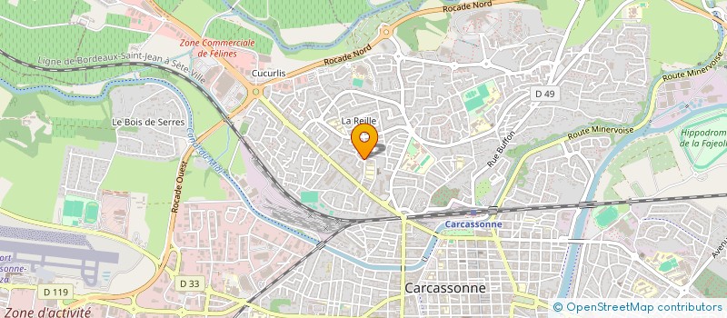 localisation de l'entreprise ASSOCIATION DE FORMATION MEDICALE CONTINUE ET DE RECHERCHE DE LA PIERRE  BLANCHE  CARCASSONNE