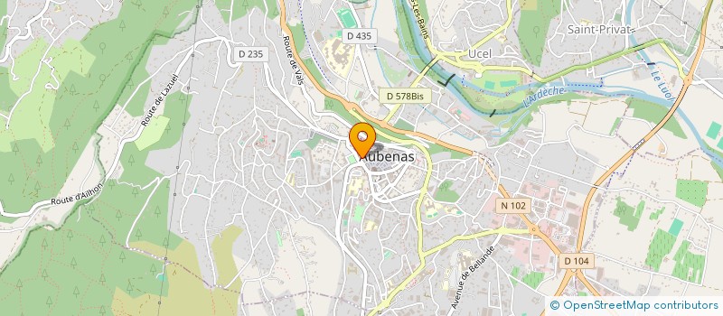 localisation de l'entreprise ASSOCIATION DE GESTION DE LA BOUTIQUE ET DE L'ANIMATION DU 18A à AUBENAS