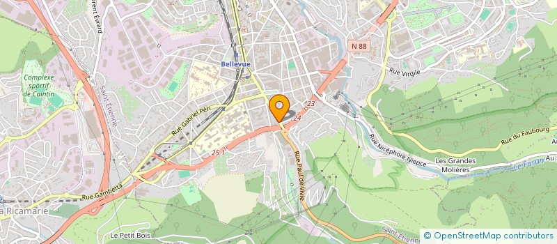 localisation de l'entreprise ASSOCIATION DE GESTION DES ETABLISSEMENTS ET SERVICES PETITE ENFANCE DE LA MUTUALITE FRANCAISE LOIRE HAUTE-LOIRE PUY-DE- à SAINT-ETIENNE