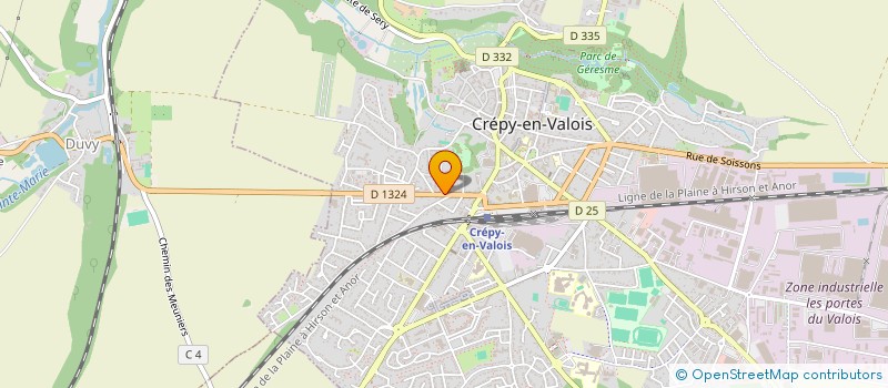 localisation de l'entreprise ASSOCIATION DE GESTION DU CENTRE DE SANTE DU VALOIS  CREPY-EN-VALOIS