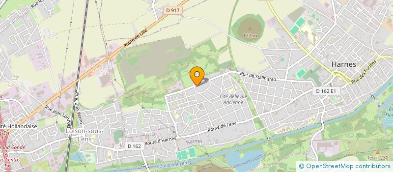 localisation de l'entreprise ASSOCIATION DE GESTION DU CONSEIL CITOYEN HARNESIEN (AGCCH)  HARNES