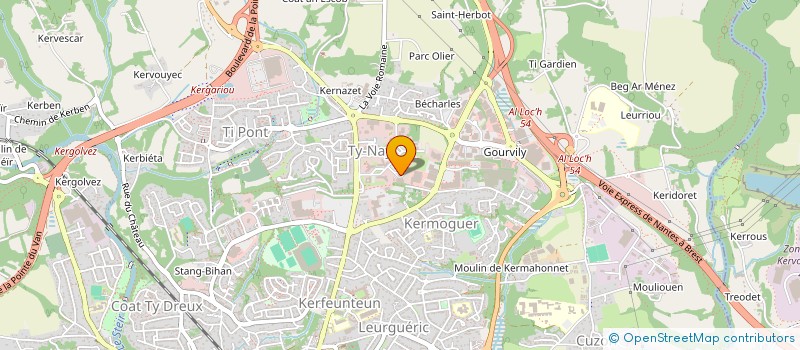 localisation de l'entreprise ASSOCIATION DE GESTION DU RESTAURANT INTER-ADMINISTRATIF DE QUIMPER à QUIMPER