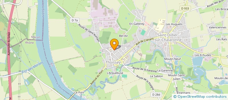 localisation de l'entreprise ASSOCIATION DE GESTION DU RESTAURANT SCOLAIRE DE THOISSEY  THOISSEY