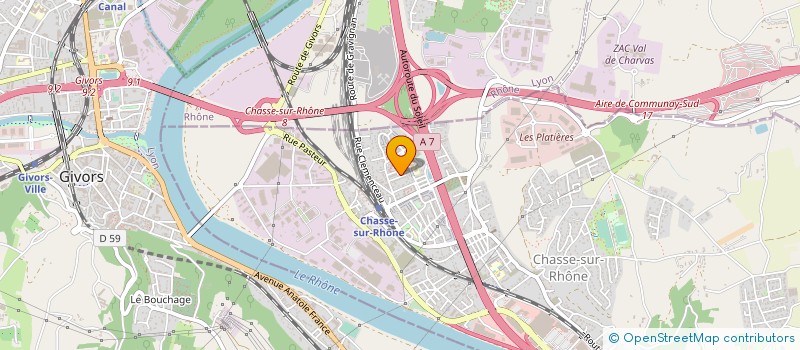 localisation de l'entreprise ASSOCIATION DE GESTION ET D'ANIMATION DU CENTRE SOCIAL DE CHASSE SUR RHONE à CHASSE-SUR-RHONE