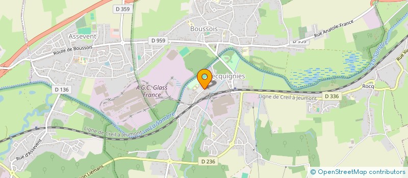 localisation de l'entreprise ASSOCIATION DE GYMNASTIQUE L AVENIR DE ASSEVENT BOUSSOIS RECQUIGNIES à RECQUIGNIES