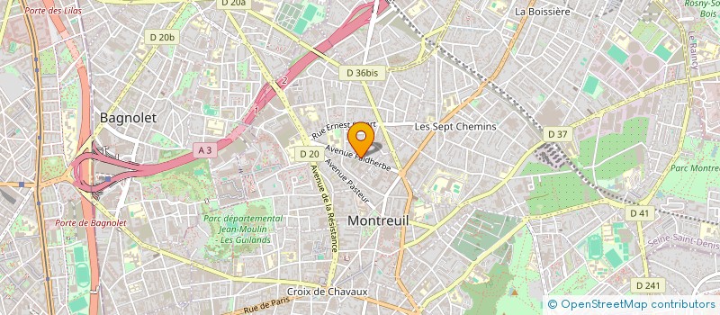 localisation de l'entreprise ASSOCIATION DE KYUDO DE L EST PARISIEN à MONTREUIL