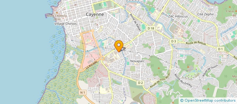 localisation de l'entreprise ASSOCIATION DE L EGLISE DE LA LAMANE DU MATIN  CAYENNE