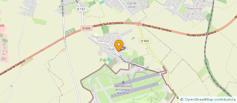 localisation de l'entreprise ASSOCIATION DE L'UNION SPORTIVE DE L'ENSEIGNEMENT DU PREMIER DEGRE DU R.P.I. LES HAUTS DU CAMBRESIS  NIERGNIES