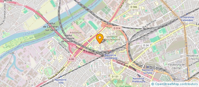 localisation de l'entreprise ASSOCIATION DE LA CAPACITE EN DROIT DE L'UNIVERSITE PARIS NANTERRE.  NANTERRE