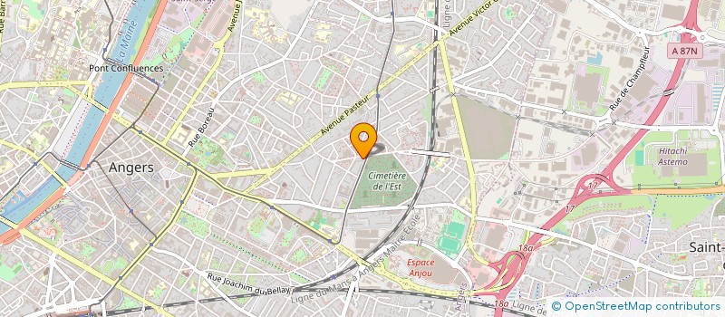 localisation de l'entreprise ASSOCIATION DE LA JEUNESSE POUR L'ACTION ET LA CULTURE - MONTPLAISIR - ECOUFLANT à ANGERS