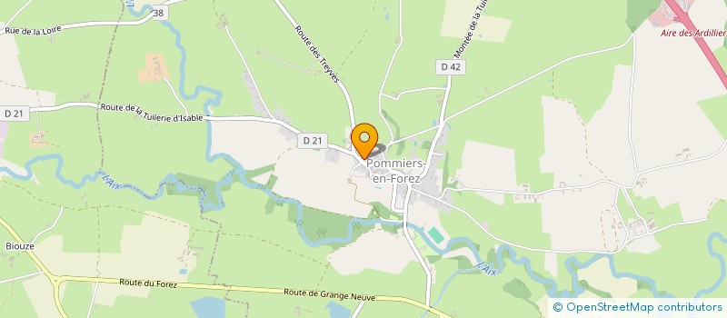 localisation de l'entreprise ASSOCIATION DE LA MAISON D'ACCUEIL ET DE RESIDENCE POUR L'AUTONOMIE DU PRIEURE  POMMIERS-EN-FOREZ