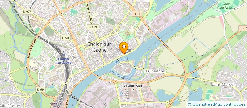 localisation de l'entreprise ASSOCIATION DE LA MAISON DE QUARTIER SAINT-LAURENT - CENTRE VILLE  CHALON-SUR-SAONE