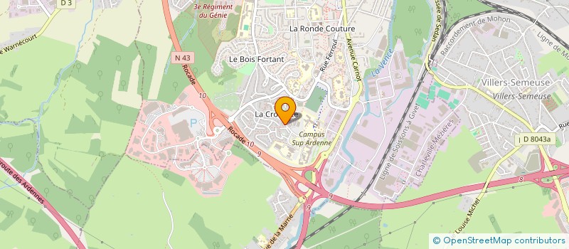 localisation de l'entreprise ASSOCIATION DE LA MAITRISE SCIENCES ET TECHNIQUES DES ETUDIANTS REUNIS  CHARLEVILLE-MEZIERES