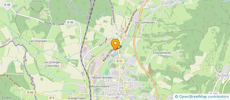 localisation de l'entreprise ASSOCIATION DE LA SECTION DES JEUNES SAPEUR-POMPIERS DU PAYS DE SAINT-AMOUR  SAINT-AMOUR