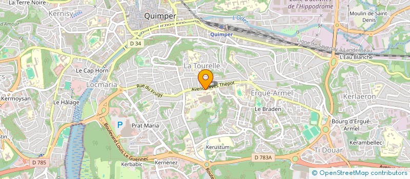 localisation de l'entreprise ASSOCIATION DE LUTTE CONTRE LA DOULEUR EN CORNOUAILLE à QUIMPER