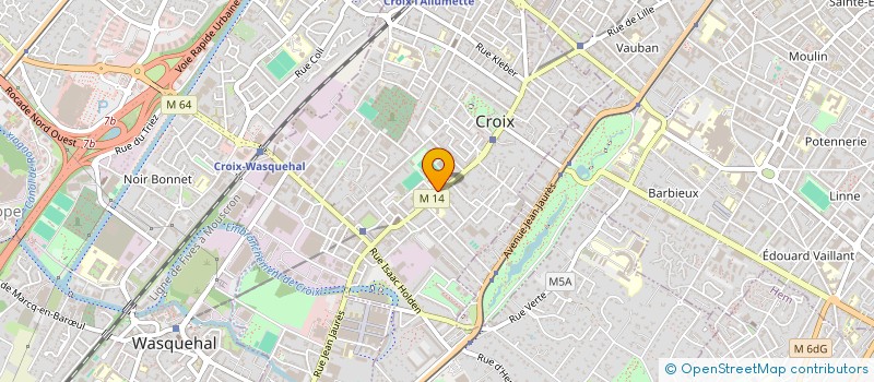 localisation de l'entreprise ASSOCIATION DE PARENTS D'ELEVES DE L'ECOLE JEAN JAURES  A CROIX  CROIX