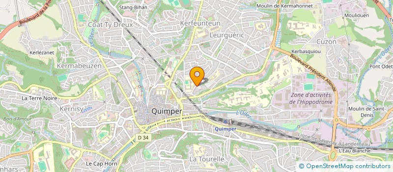 localisation de l'entreprise ASSOCIATION DE PARENTS D'ELEVES DE L'ECOLE STANG AR C'HOAT à QUIMPER