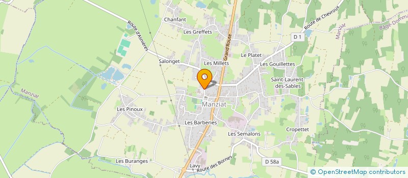localisation de l'entreprise ASSOCIATION DE PARENTS D'ELEVES DE L'ENSEIGNEMENT LIBRE (APEL) DE MANZIAT à MANZIAT