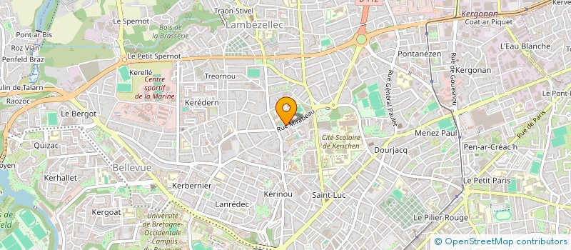 localisation de l'entreprise ASSOCIATION DE PARENTS D'ELEVES DE L'ENSEIGNEMENT LIBRE (APEL)  DES ECOLES PRIMAIRE CROIX ROUGE ET MATERNELLE ANGE GARDI à BREST