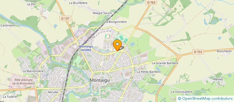 localisation de l'entreprise ASSOCIATION DE PARENTS D'ELEVES DE L'ENSEIGNEMENT LIBRE (APEL) DU COLLEGE  VILLEBOIS MAREUIL à MONTAIGU-VENDEE