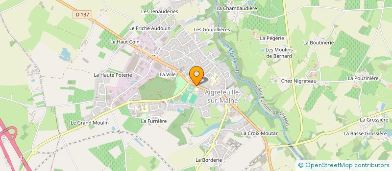 localisation de l'entreprise ASSOCIATION DE PARENTS D'ELEVES DE L'ENSEIGNEMENT LIBRE DE L'ECOLE NOTRE DAME LA MAINE  AIGREFEUILLE-SUR-MAINE