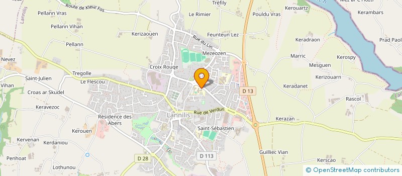 localisation de l'entreprise ASSOCIATION DE PARENTS D'ELEVES DE L'ENSEIGNEMENT LIBRE DU COLLEGE SAINT-ANTOINE  LANNILIS