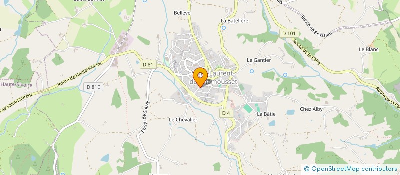 localisation de l'entreprise ASSOCIATION DE PARENTS D'ELEVES DE L'ENSEIGNEMENT LIBRE DU GROUPE SCOLAIRE SAINT LAURENT (APEL DU GROUPE SCOLAIRE ST LAU  SAINT-LAURENT-DE-CHAMOUSSET