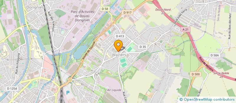 localisation de l'entreprise ASSOCIATION DE PARENTS D'ELEVES DU COLLEGE ROMAIN ROLLAND WAZIERS  WAZIERS