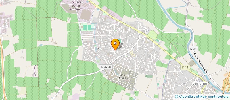 localisation de l'entreprise ASSOCIATION DE PARENTS D'ELEVES LES ECOLIERS SAUVIANNAIS  SAUVIAN