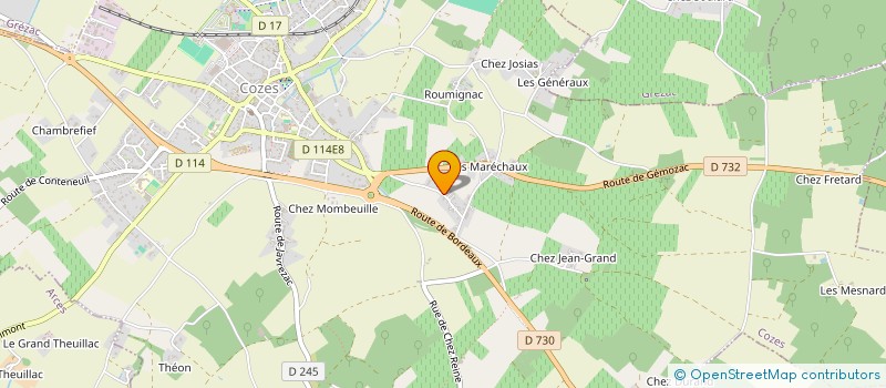 localisation de l'entreprise ASSOCIATION DE PARENTS D ELEVES LES VIEILLES VIGNES  COZES