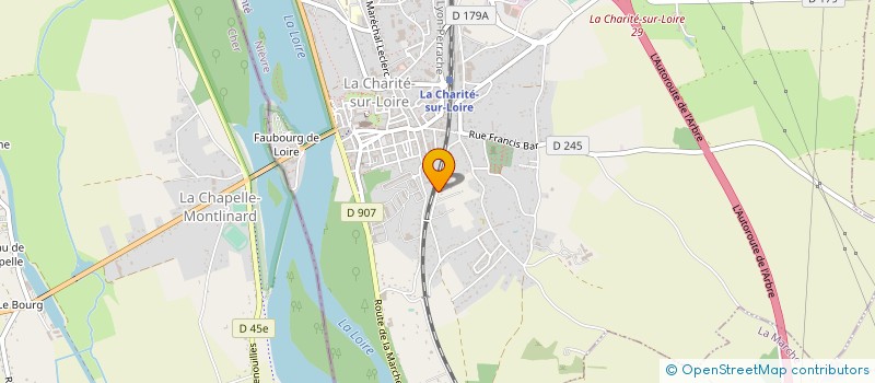 localisation de l'entreprise ASSOCIATION DE PROTECTION CIVILE DE LA NIEVRE à LA CHARITE-SUR-LOIRE